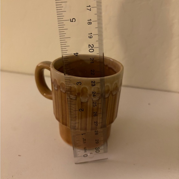 MCM Brown Ceramic Pottery Mugs Set of 5 Japan glaze mid century boho 70s - Picture 3 of 6